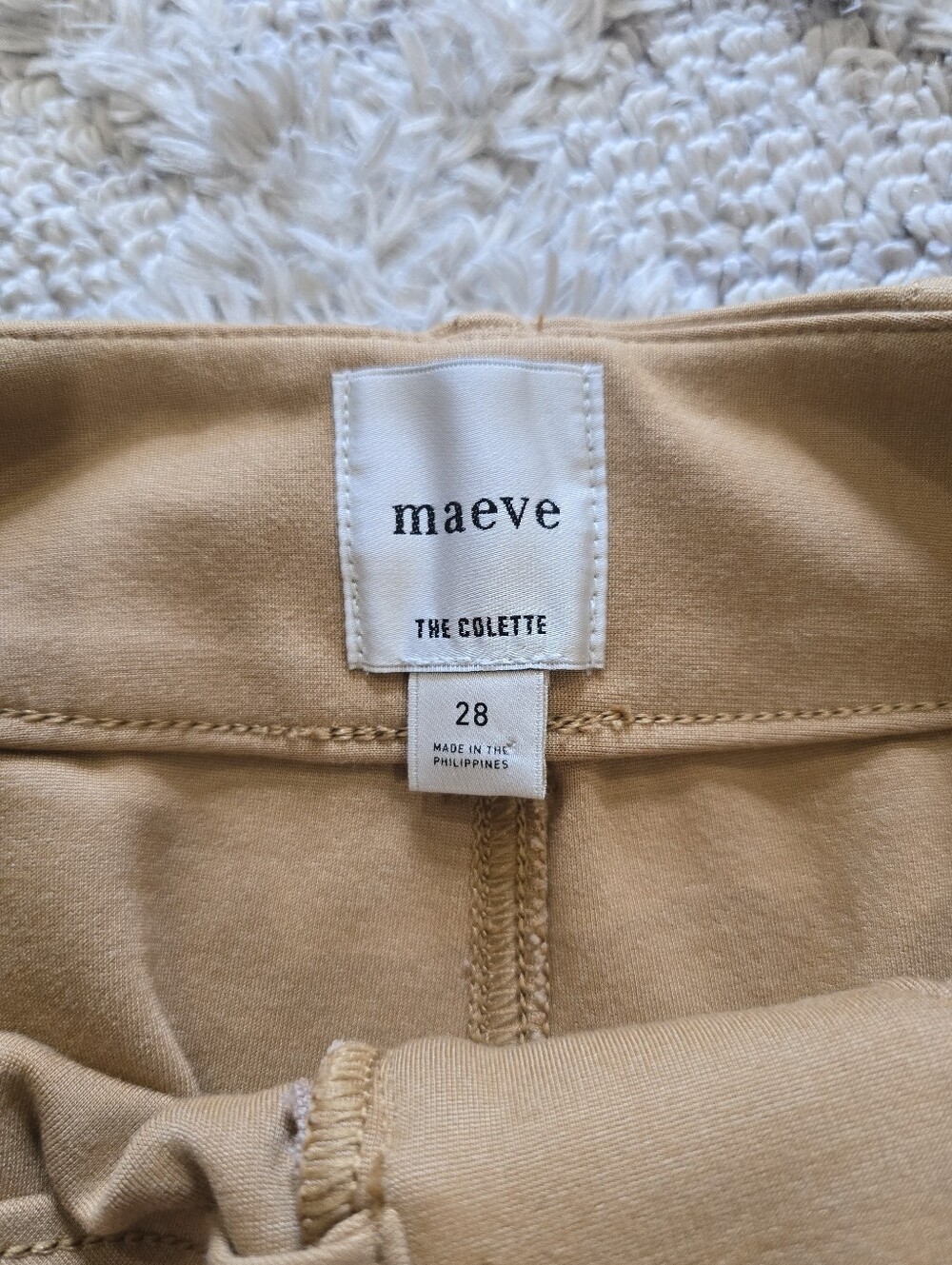 Maeve Anthropologie Colette Cropped Wide-Leg Pants: Ponte Edition Khaki Tan 28 - Picture 2 of 8
